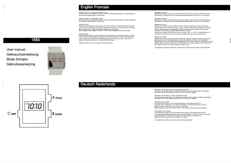 Image de la première page du manuel de l'appareil 1656