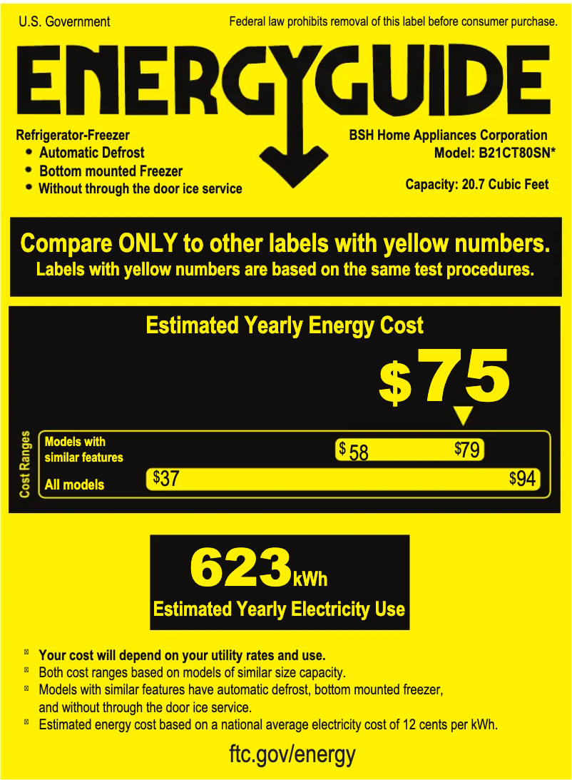 Página 1 del manual Etiqueta energética Bosch B21CT80SNS