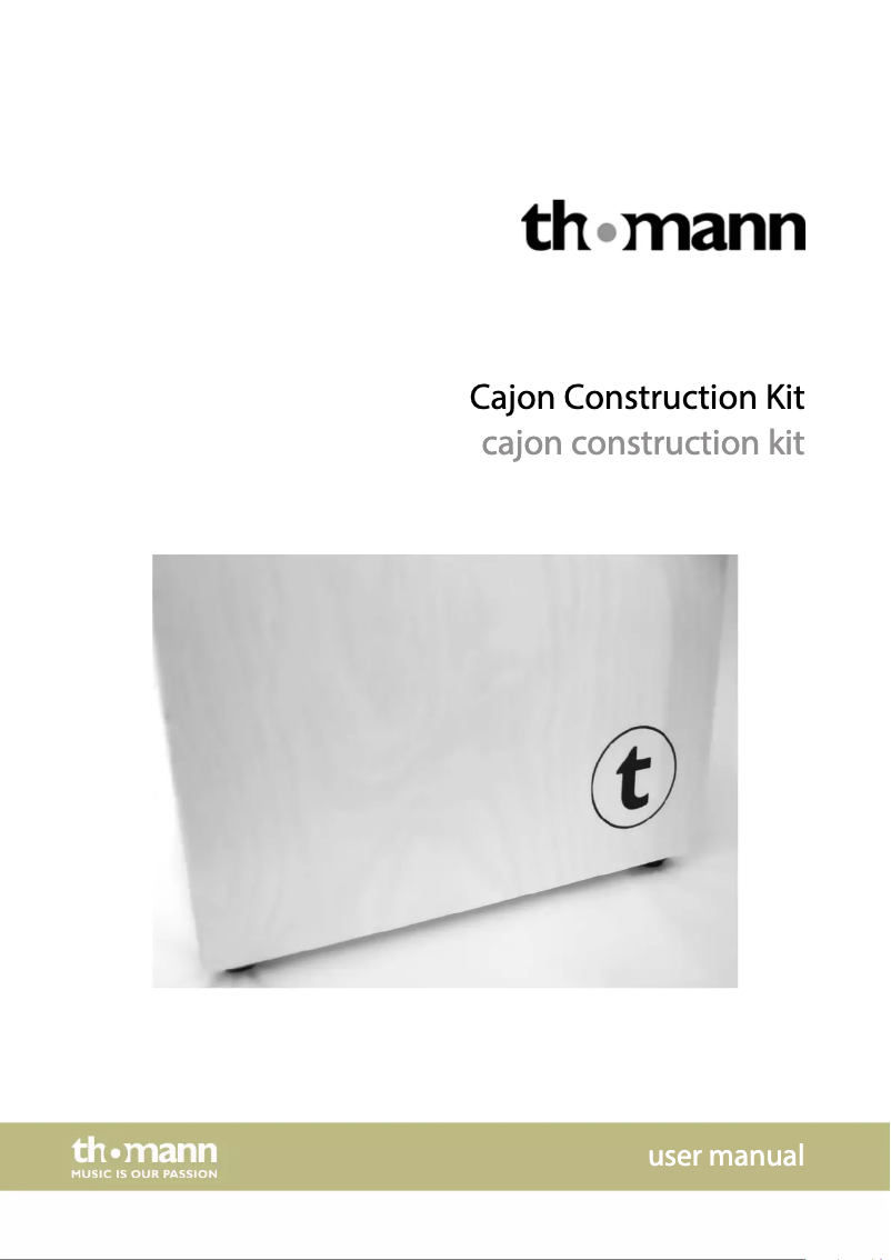 Page 1 de la notice Manuel utilisateur Thomann Cajon Construction Kit