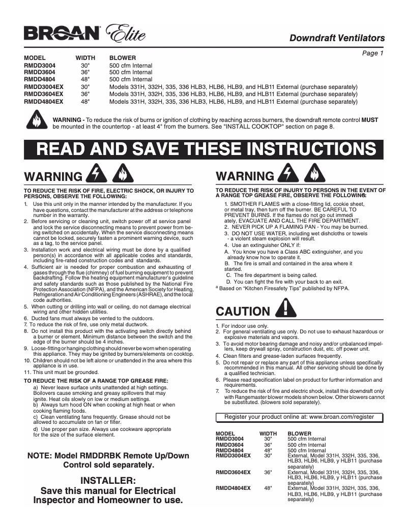 Image de la première page du manuel de l'appareil RMDD3004