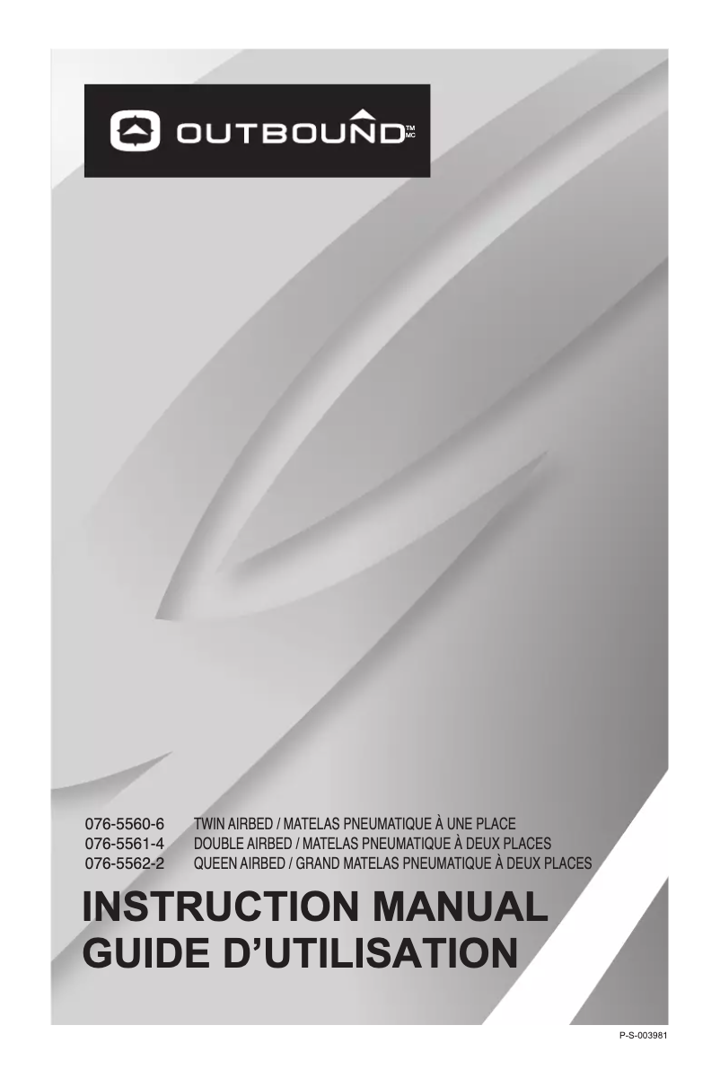 Page n°1 - Manuel utilisateur Outbound Double 076-5561-4