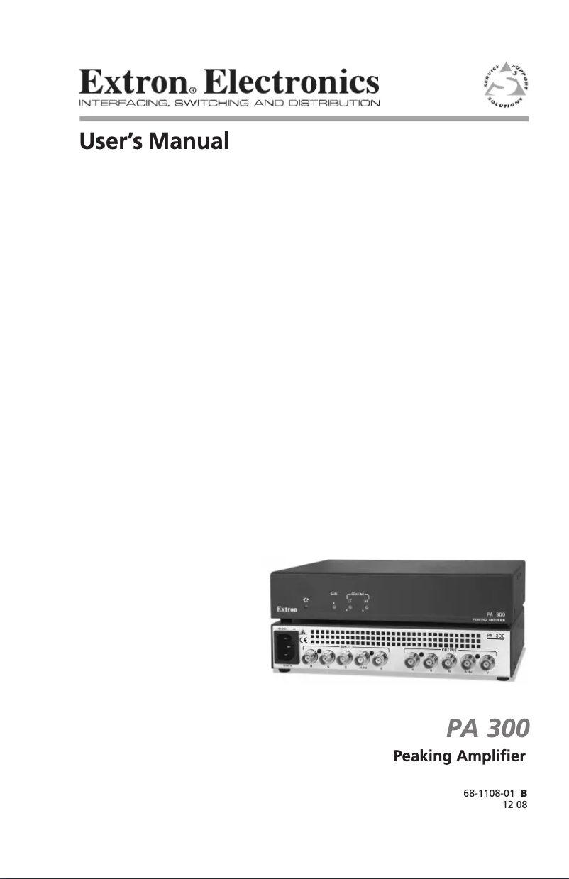 Image de la première page du manuel de l'appareil PA 300