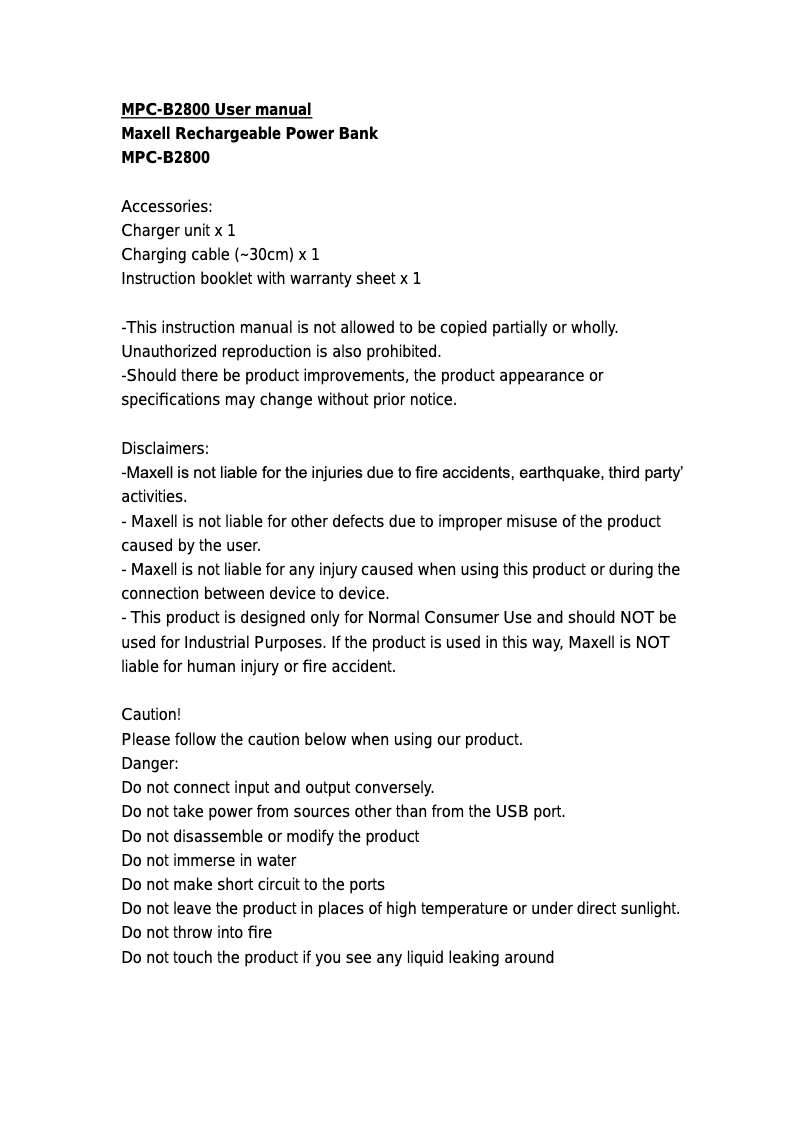 Image de la première page du manuel de l'appareil MPC-B2800