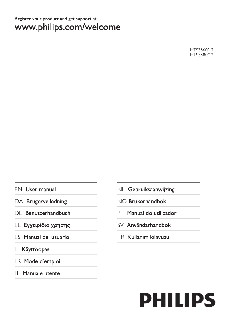 Image de la première page du manuel de l'appareil HTS3580