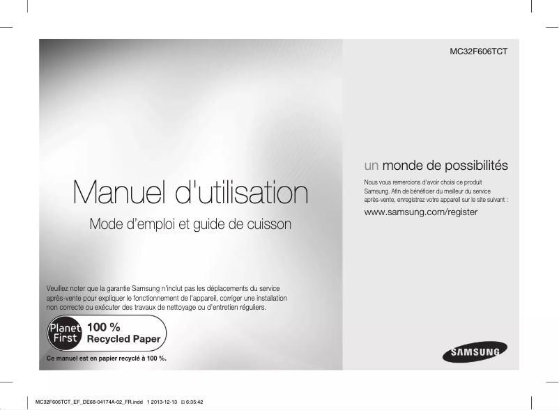 Page n°1 - Manuel utilisateur Samsung MC32F606TCT