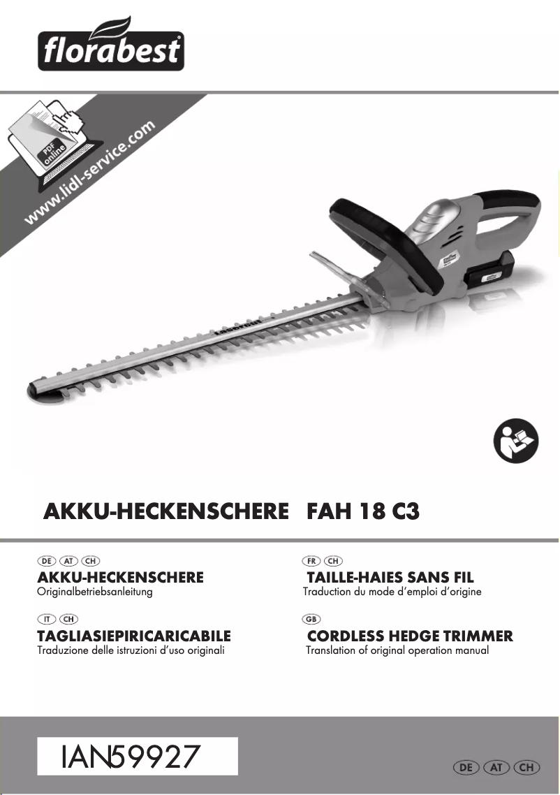 Page n°1 - Manuel utilisateur Florabest FAH 18 C3