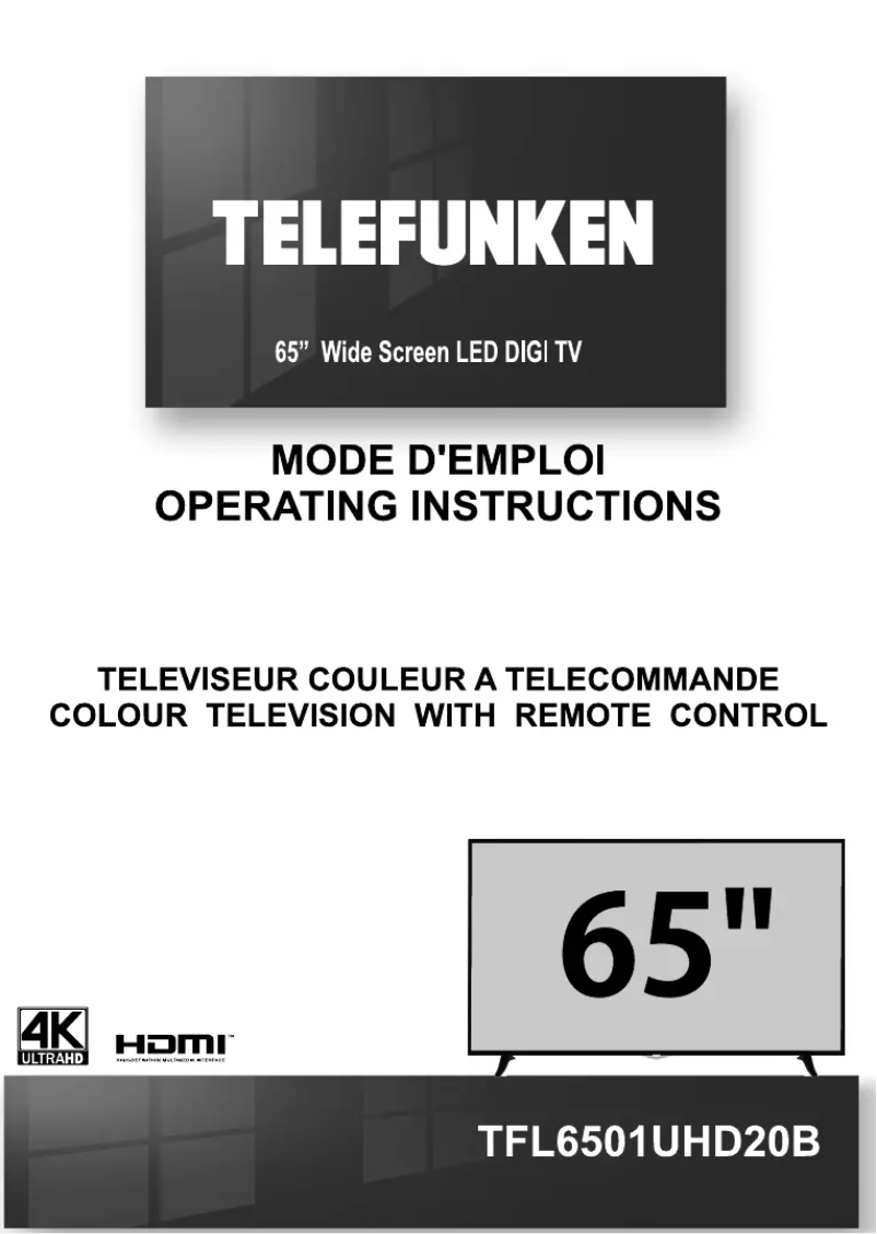 Page n°1 - Manuel utilisateur Telefunken TFL6501UHD20B