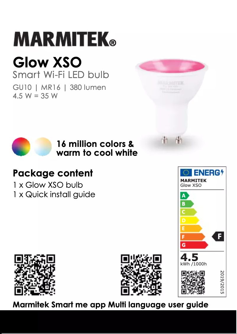 Image de la première page du manuel de l'appareil Glow XSO