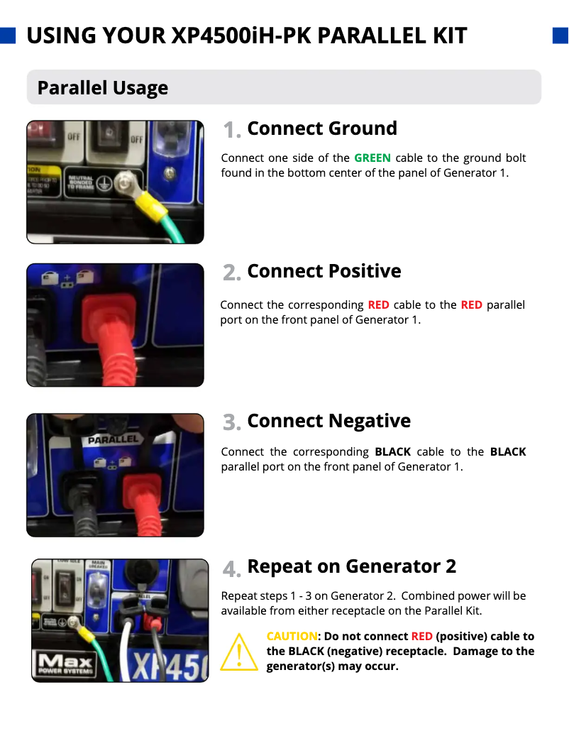 Page n°1 - Manuel utilisateur DuroMax XP4500iH-PK