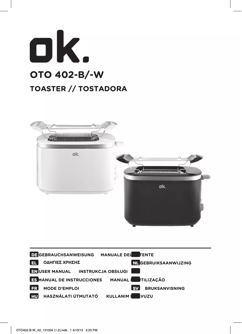 Image de la première page du manuel de l'appareil OTO 402-B