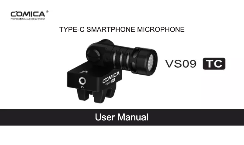 Page 1 de la notice Manuel utilisateur Comica CVM-VS09 TC