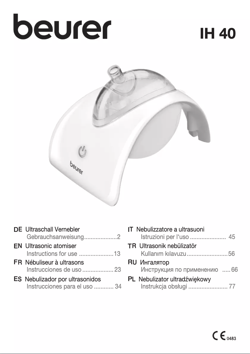 Image de la première page du manuel de l'appareil IH 40