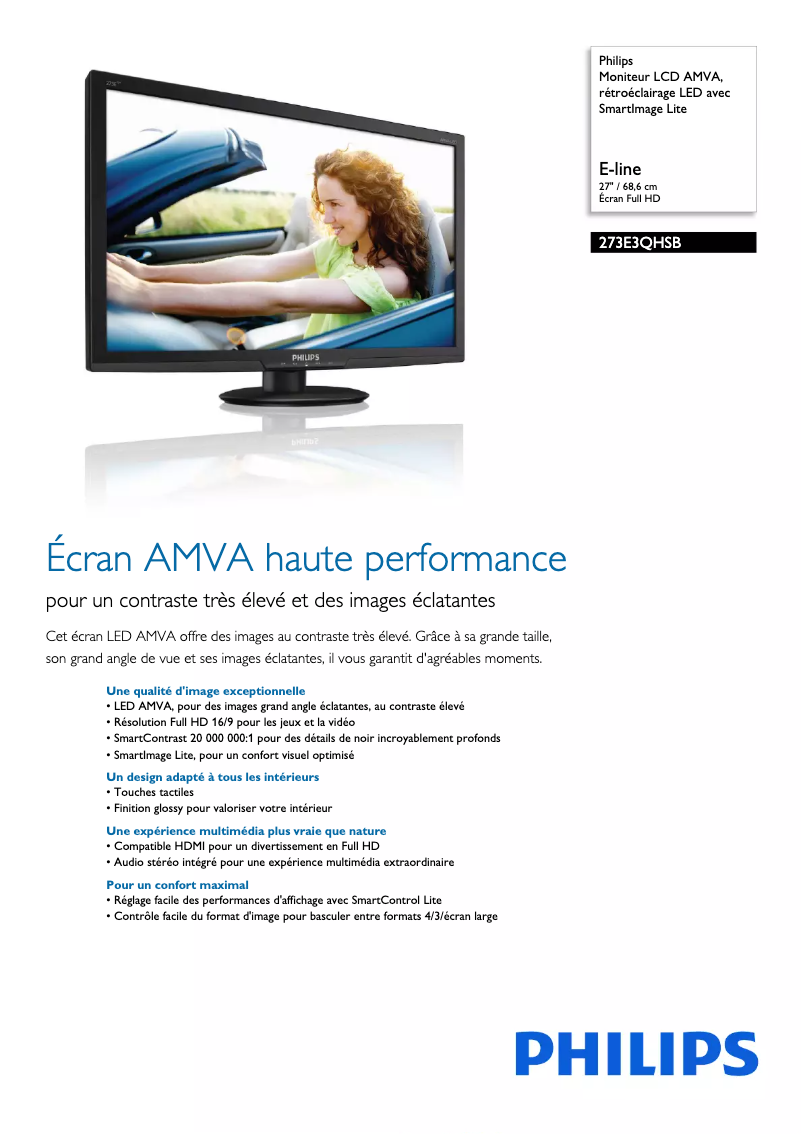 First page image of the manual for 273E3QHSB