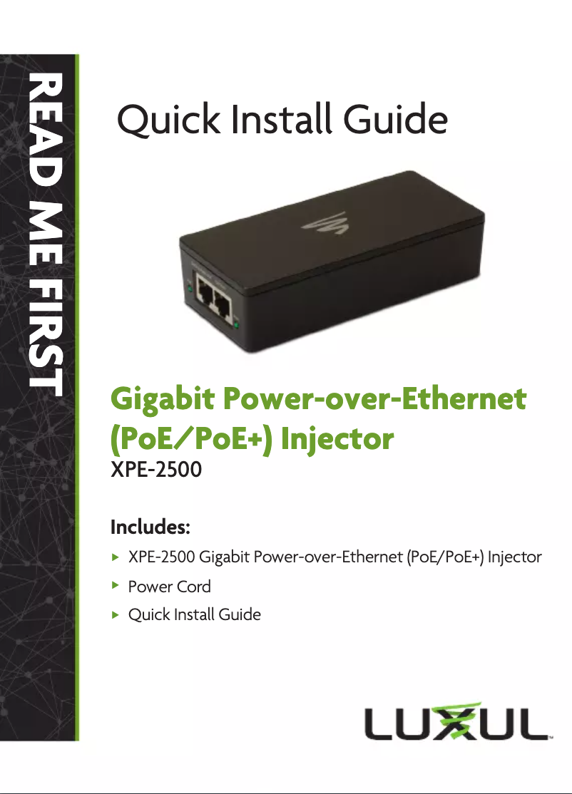 Page 1 de la notice Manuel utilisateur Luxul XPE-2500