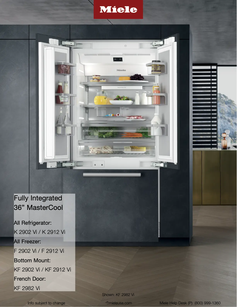 Page 1 de la notice Fiche technique Miele F 2902 Vi