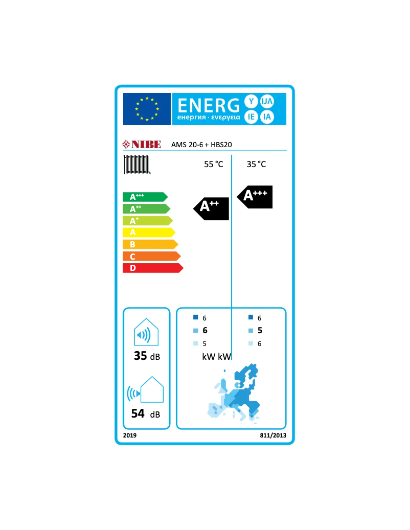 Página 1 del manual Etiqueta energética Nibe HBS 05