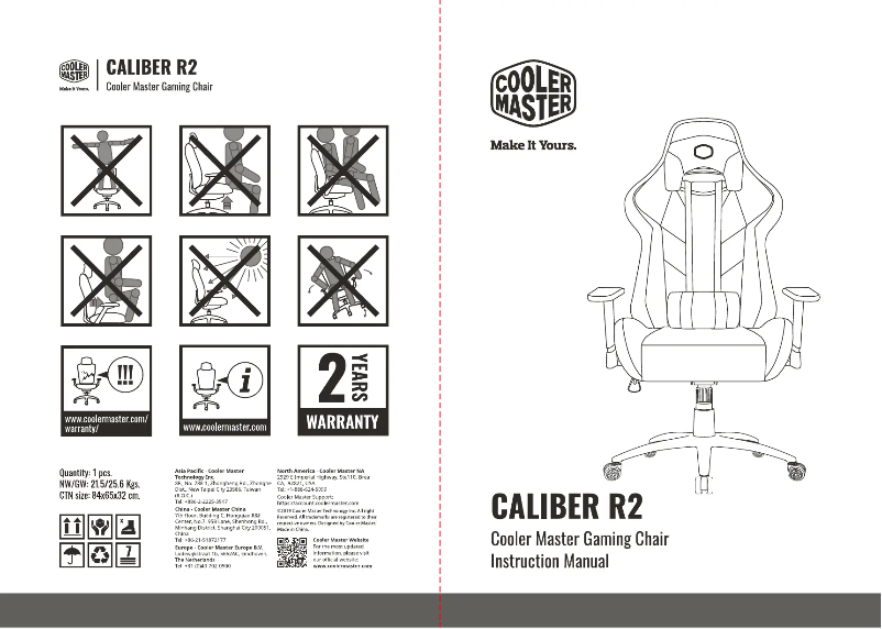 Page 1 de la notice Manuel utilisateur Cooler Master Caliber R2