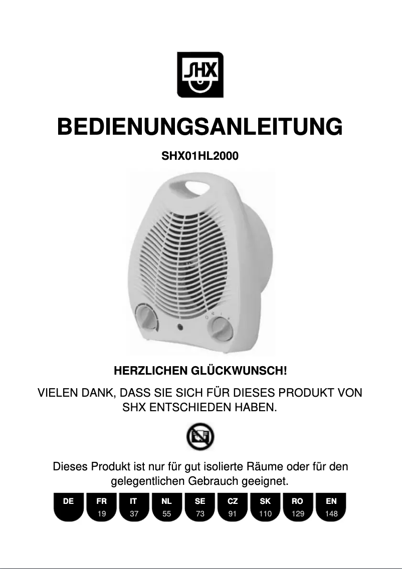 Page 1 de la notice Manuel utilisateur SHX SHX01HL2000