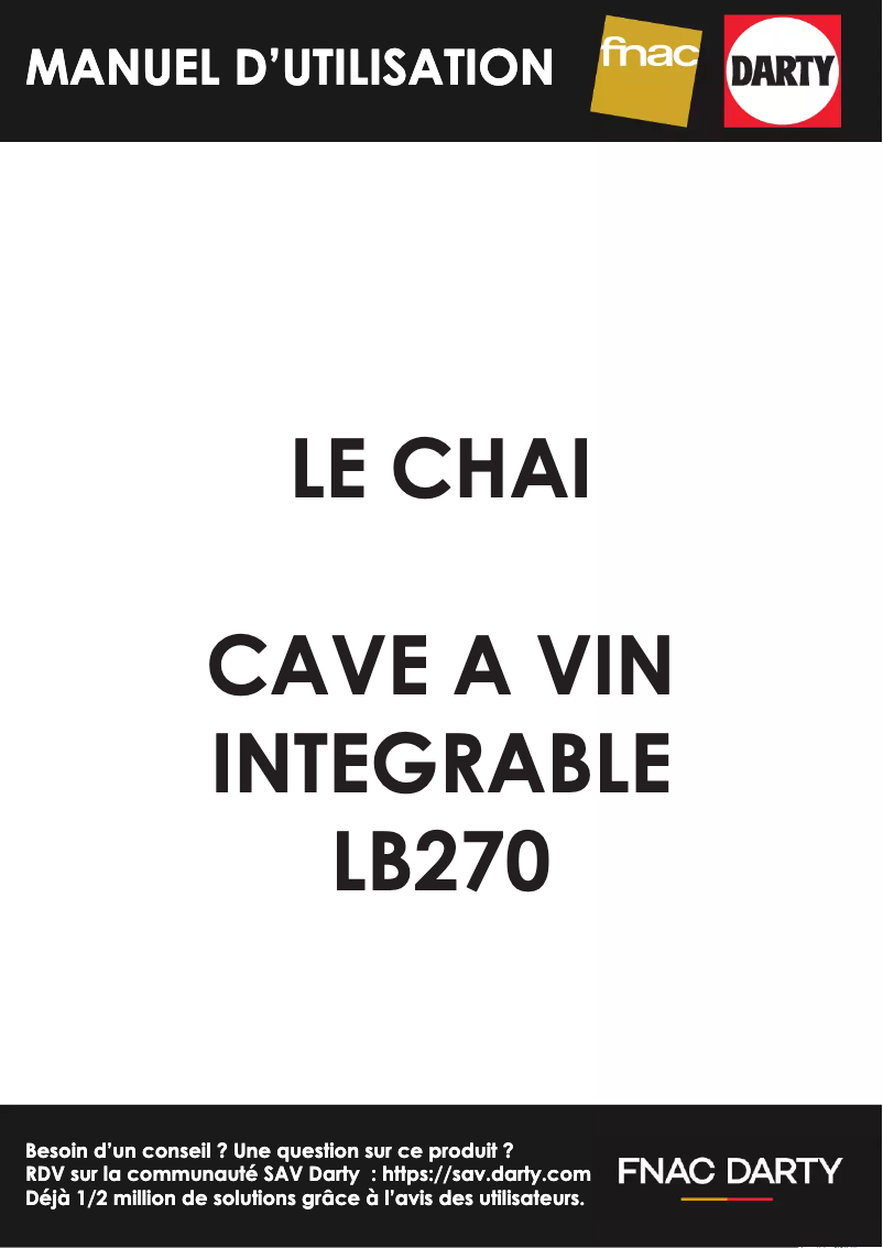 Page 1 de la notice Manuel utilisateur Le Chai LB270