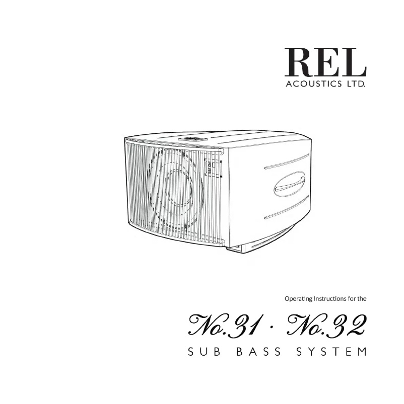 Page 1 de la notice Manuel utilisateur REL Acoustics No.31