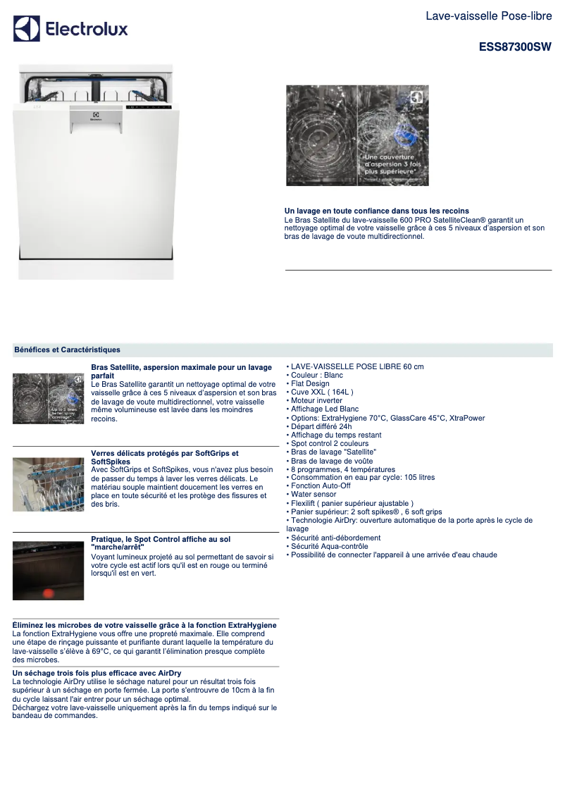 Image de la première page du manuel de l'appareil ESS87300SW