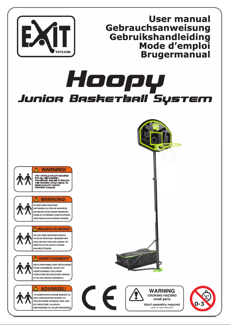 Page n°1 - Manuel utilisateur EXIT Hoopy Junior