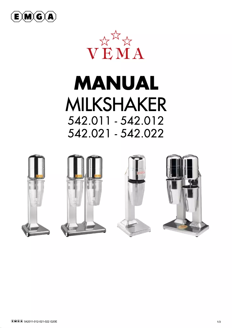 Page 1 de la notice Manuel utilisateur Vema 542011