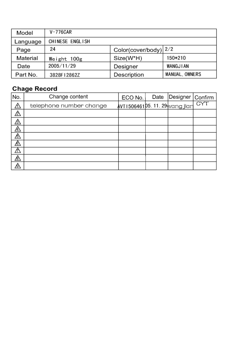Page n°1 - Manuel utilisateur LG V-776CAR
