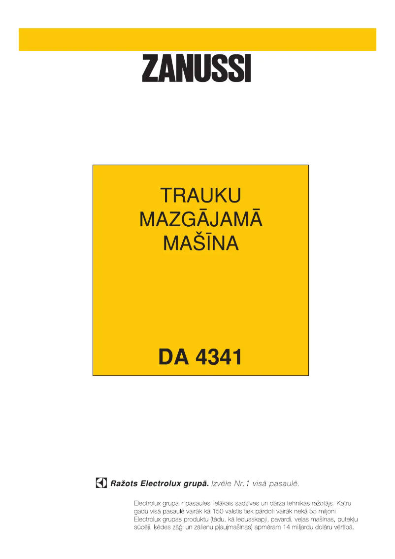 Page n°1 - Manuel utilisateur Zanussi DA 4341