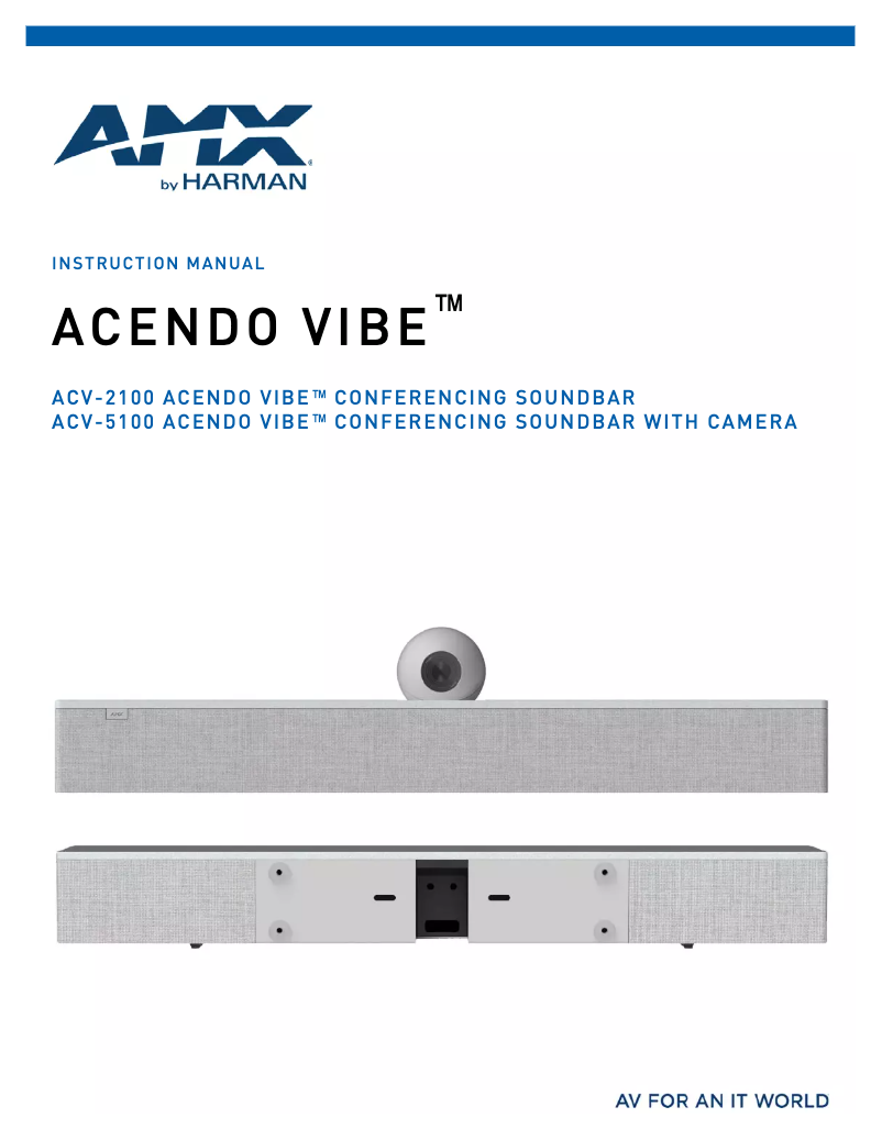 Page 1 de la notice Manuel utilisateur AMX Acendo Vibe ACV-5100