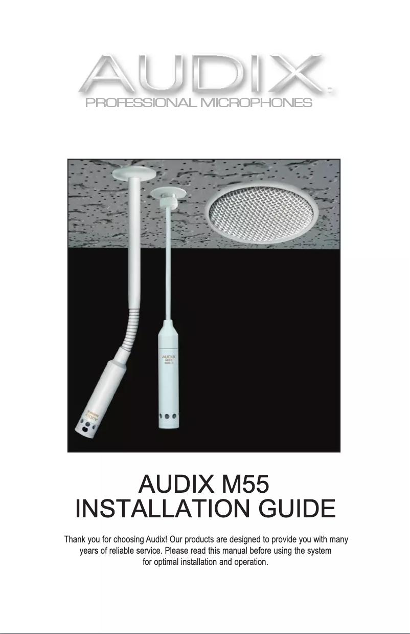 Page 1 de la notice Guide d'installation Audix M55