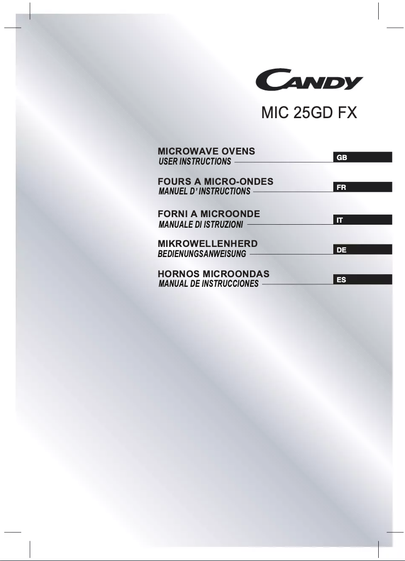 Page n°1 - Manuel utilisateur Candy MIC25GDFX-04