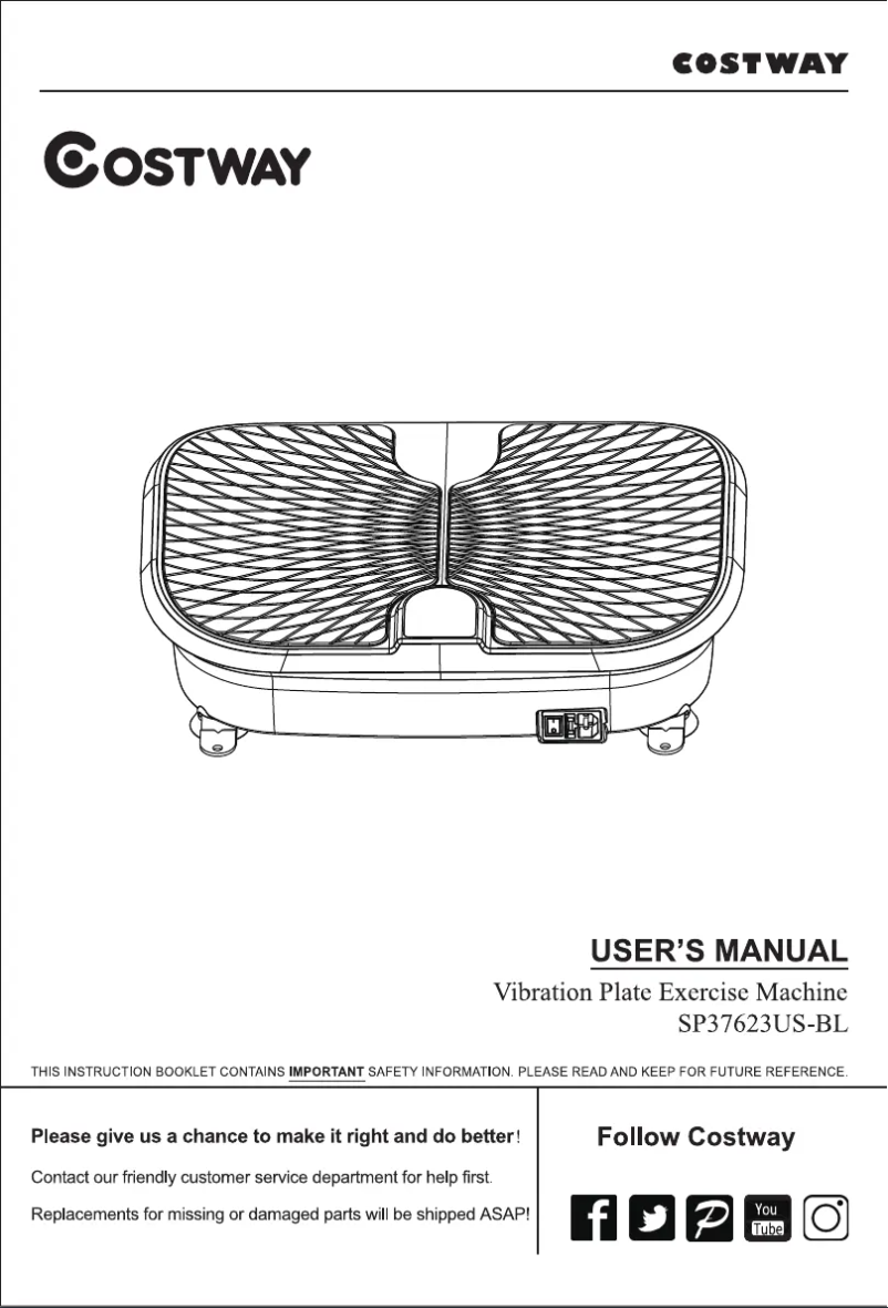 Page 1 de la notice Manuel utilisateur Costway SP37623US