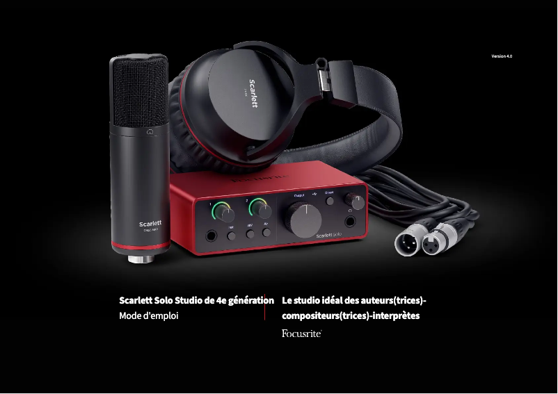 Image de la première page du manuel de l'appareil Scarlett Solo 4th Gen Studio Pack