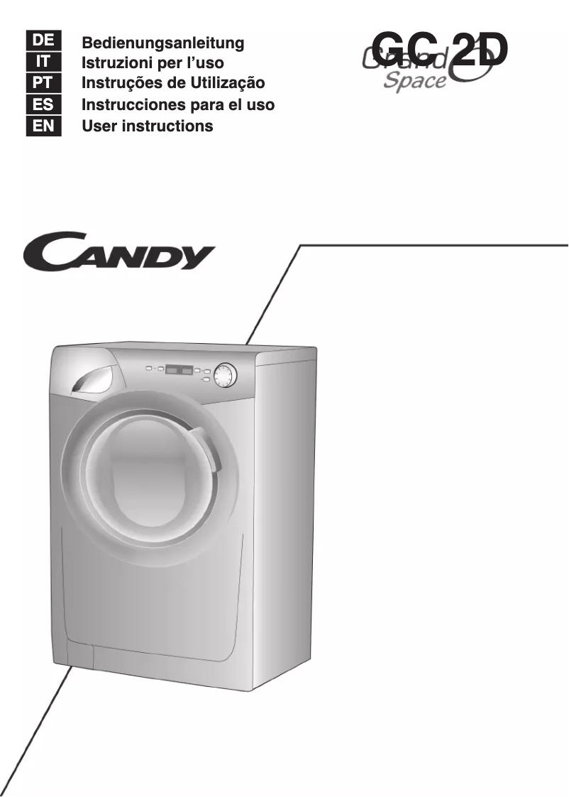 Page 1 de la notice Manuel utilisateur Candy GS 1482D3/1-S