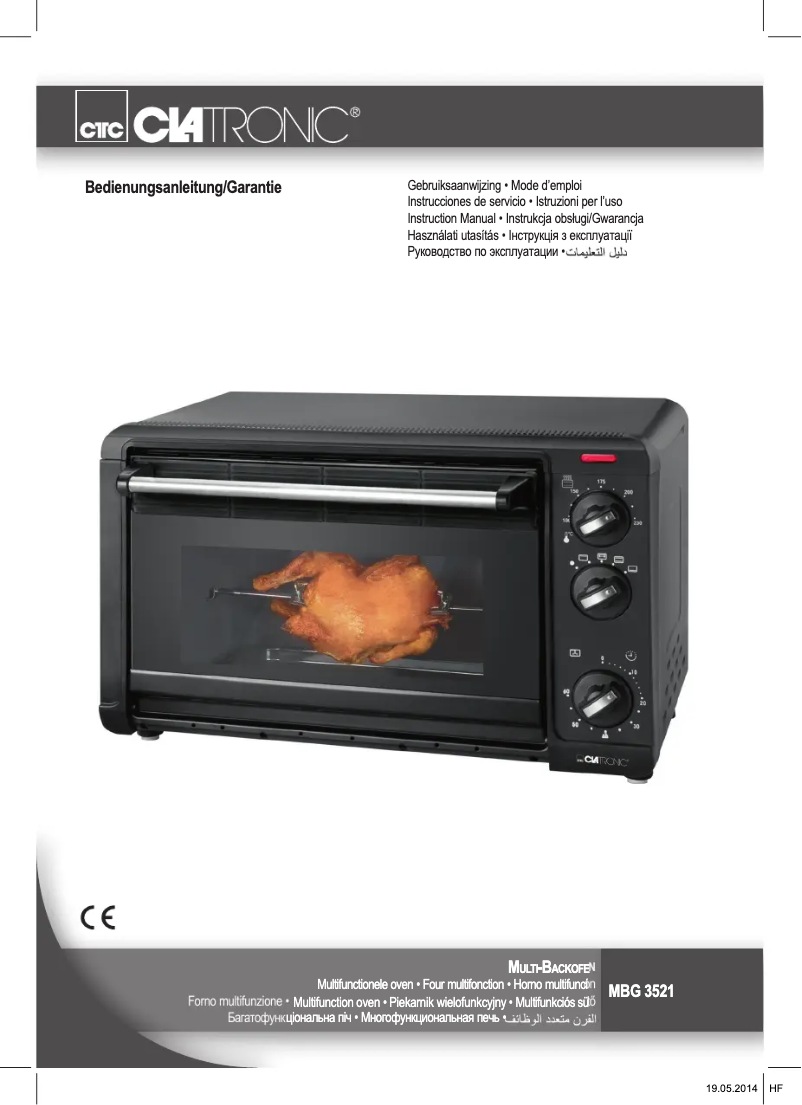 Page 1 de la notice Manuel utilisateur Clatronic MBG 3521