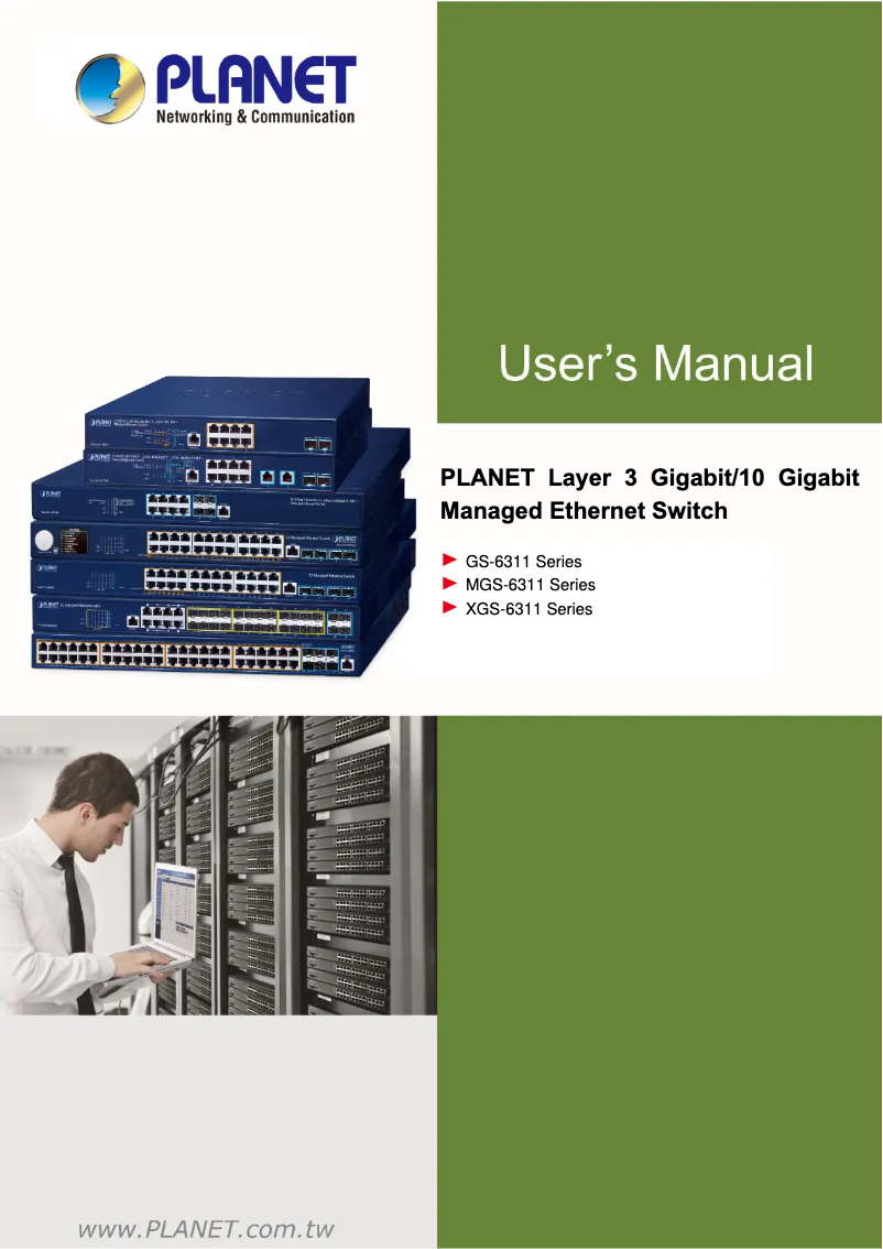 Page 1 de la notice Manuel utilisateur Planet GS-6311-16S8C4XR