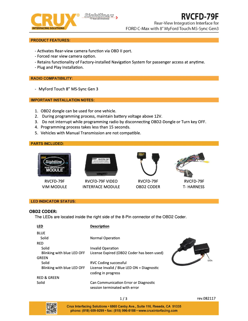 Image de la première page du manuel de l'appareil RVCFD-79F