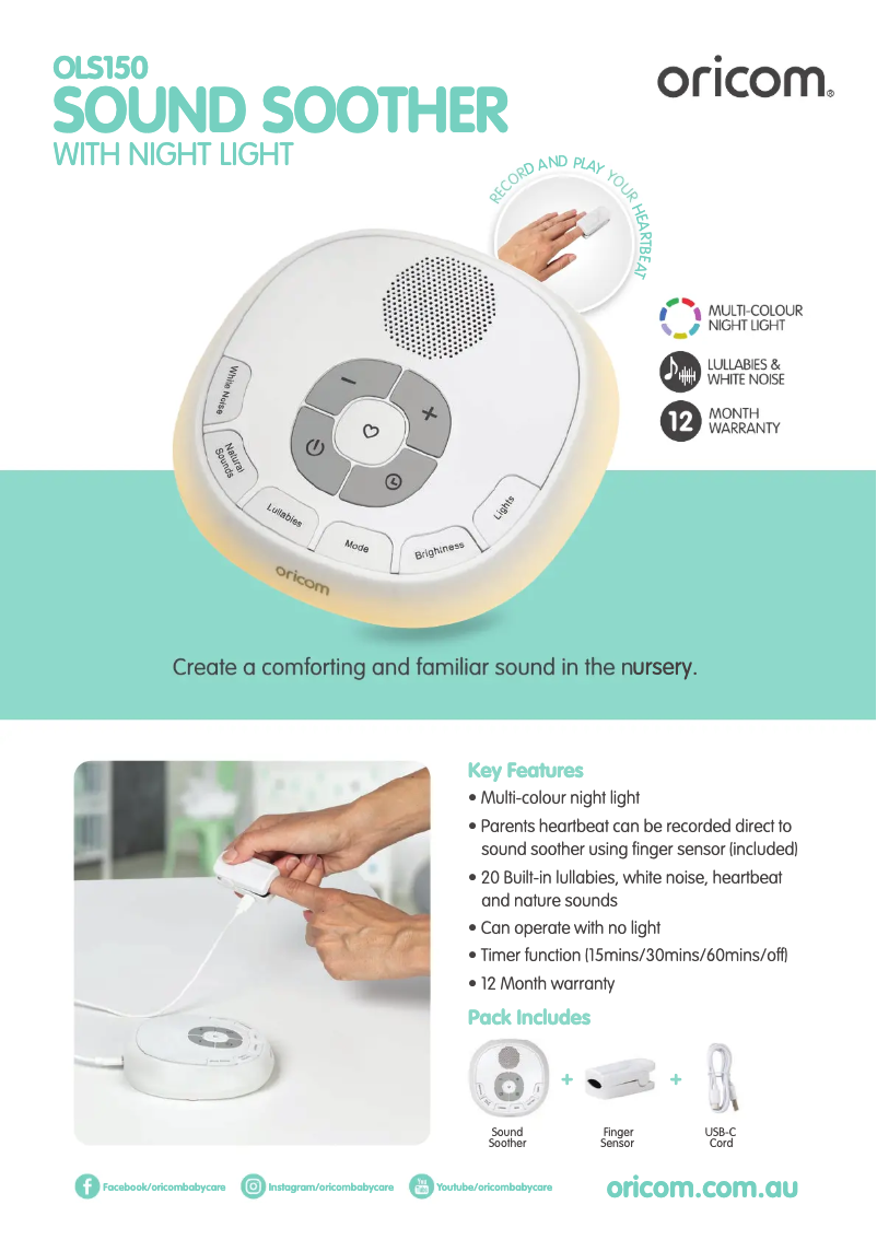 Page n°1 - Fiche technique Oricom OLS150