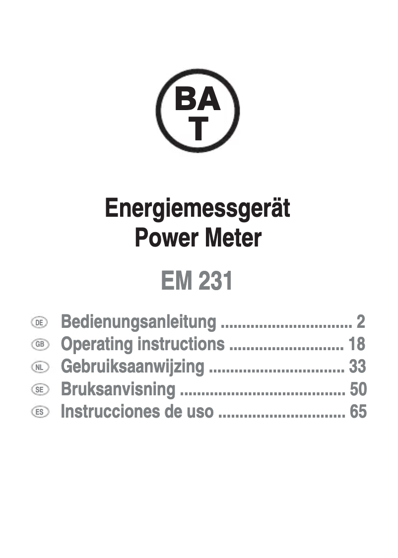 Image de la première page du manuel de l'appareil EM 231
