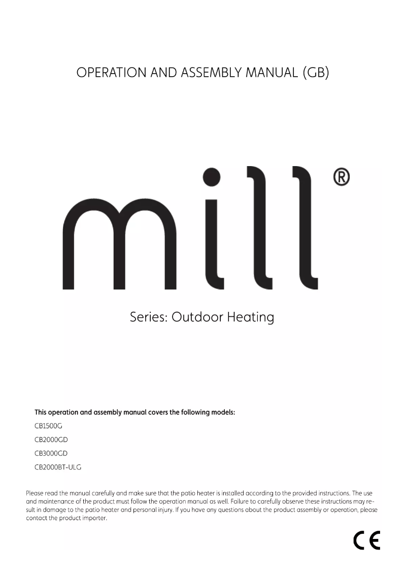 Page 1 de la notice Manuel utilisateur Mill CB2000GD