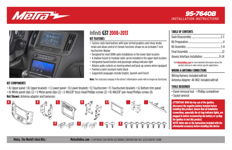 Page 1 de la notice Manuel utilisateur AXESS 95-7640B