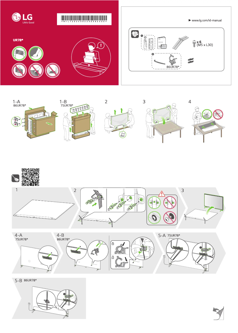 Page n°1 - Manuel utilisateur LG 86UR781C