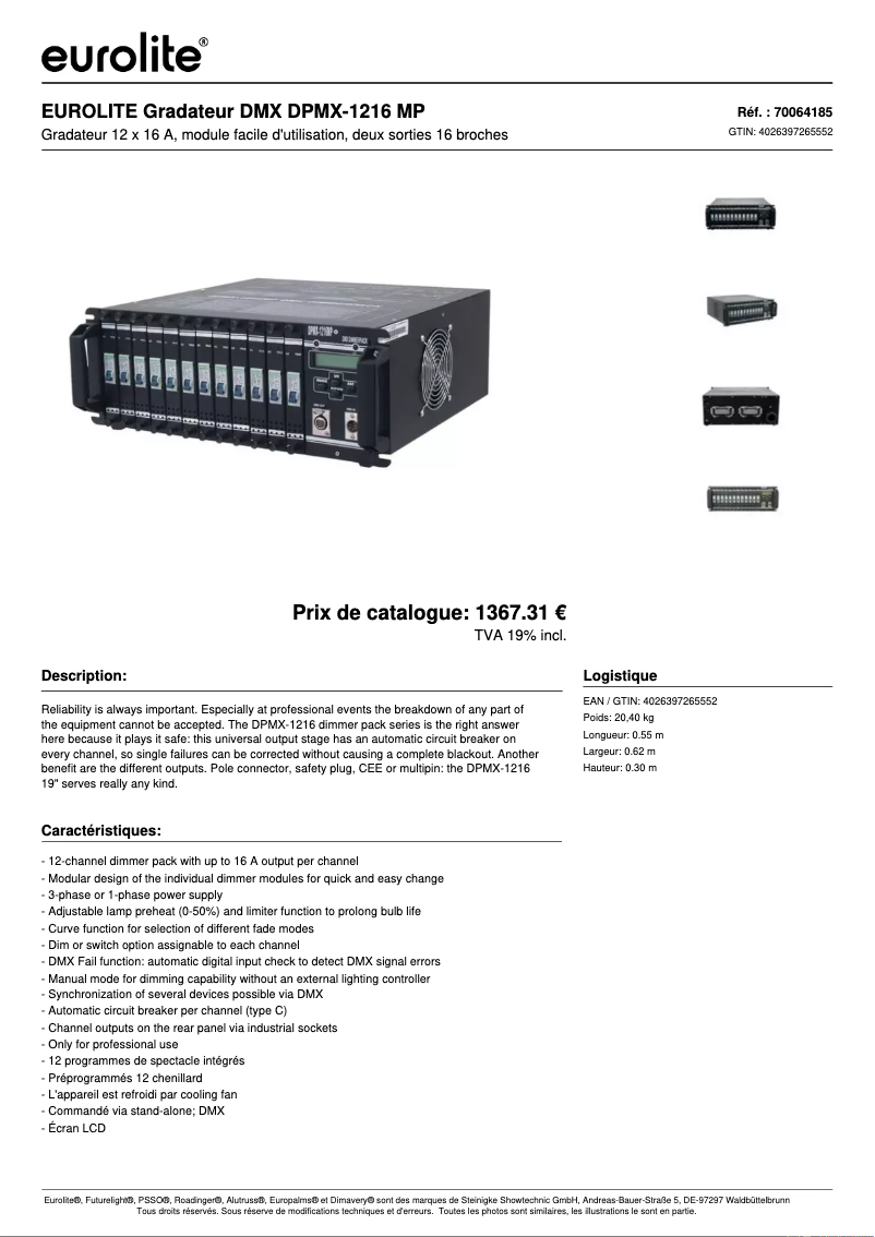 Image de la première page du manuel de l'appareil DPMX-1216 MP