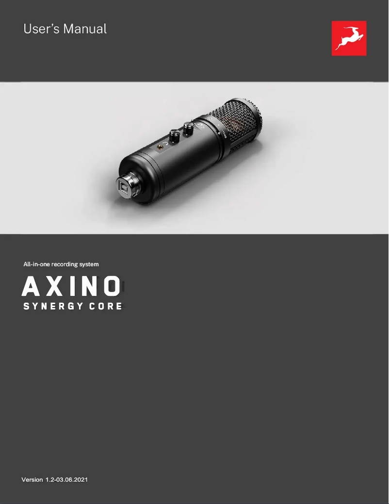 Image de la première page du manuel de l'appareil Axino Synergy Core