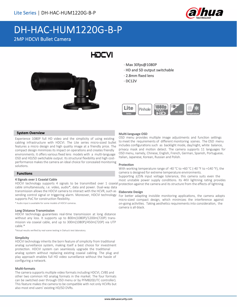 Image de la première page du manuel de l'appareil HAC-HUM1220G-B-P