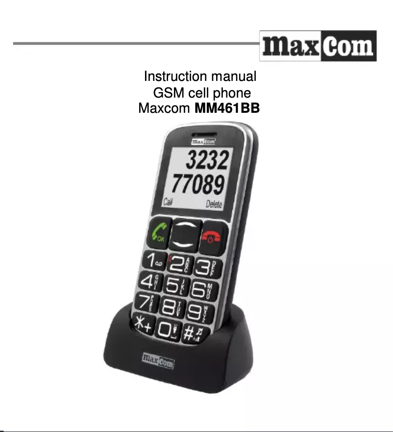 Page n°1 - Manuel utilisateur MaxCom MM461