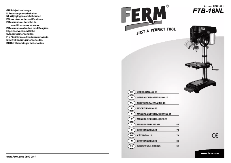 Imagen de la primera página del manual del dispositivo FTB-16NL