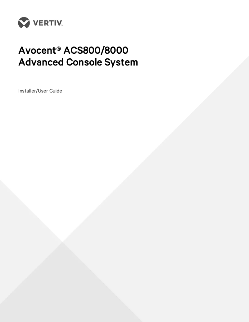 Page n°1 - Manuel utilisateur Avocent ACS800