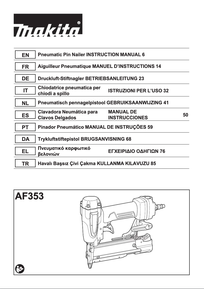 Page 1 de la notice Manuel utilisateur Makita AF353